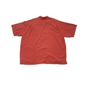 Tommy Bahama Silk Button Front Shirt Men’s XXL Orange Short Sleeve